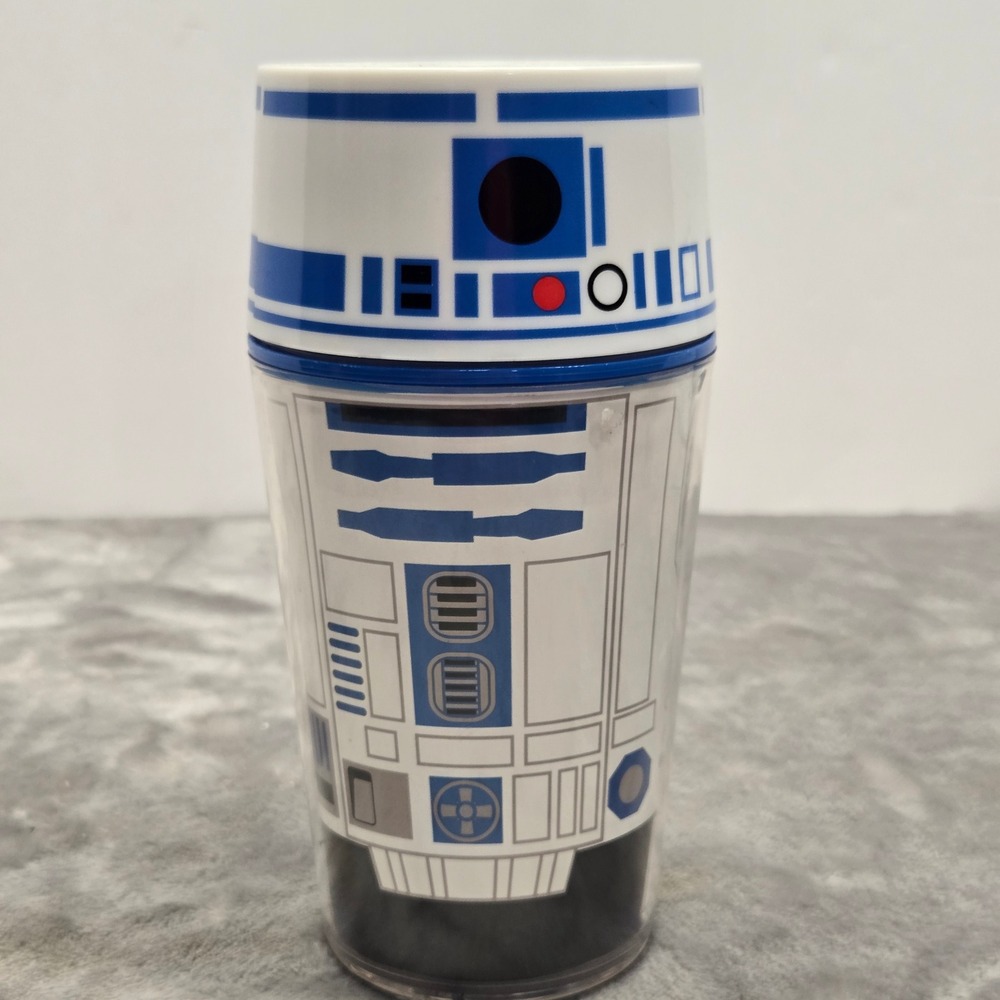 Zak Designs Star Wars R2-D2 Insulated Tumbler 14oz Blue White Plastic Cup 14163